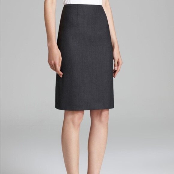 NEW Theory Golda Tailor Pencil Skirt Gray Wool Size 0 - Picture 4 of 9